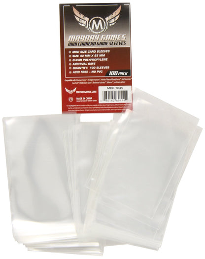 Mayday Games SLEEVES Mini Chimera USA 43x65 mm Card Game (Pack of 100