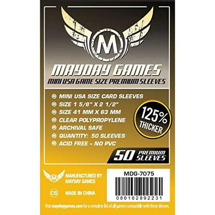 Mayday Games 41 x 63 mm SLEEVES Mini USA Premium Card Game (Pack of 50