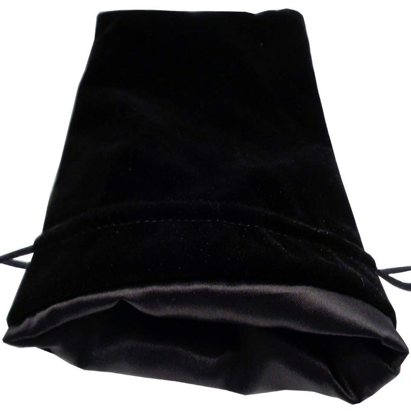 Black Velvet Dice Bag with Black Satin Lining (6''x8''