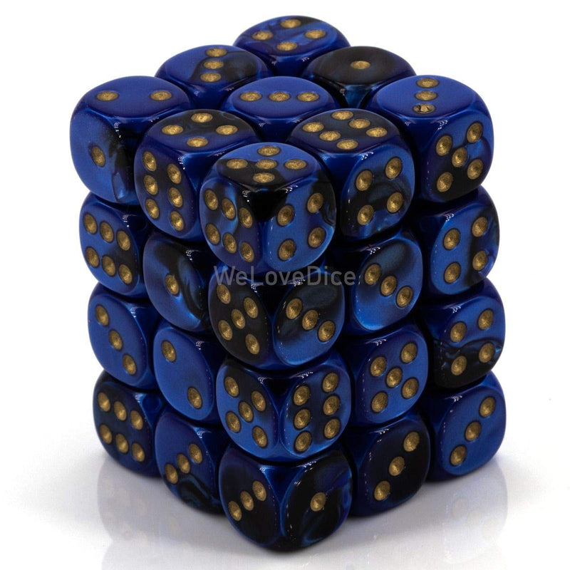 Dice Block with 36 d6 Gemini Black-Blue w/gold