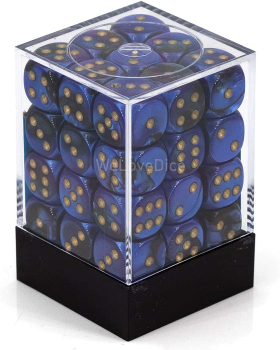 Chessex DND Dice Set-Chessex D&D Dice-12mm Gemini Black, Blue, and Gold Plastic Polyhedral Dice Set-Dungeons and Dragons Dice ludes 36 Dice – D6, Various (CHX26835