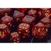 12mm d6 Dice Block: Scarab Scarlet with Gold