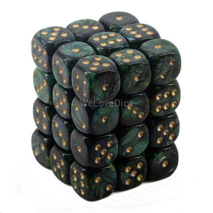 Dadi D6 Scarab Jade w/Gold (36)