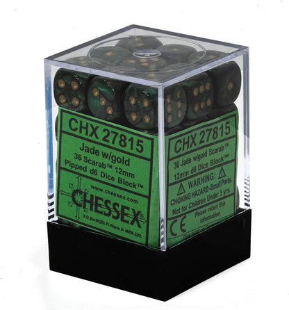 Dadi D6 Scarab Jade w/Gold (36)