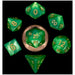 Dice 7-set Mini Opaque (10mm) Green Light / Gold