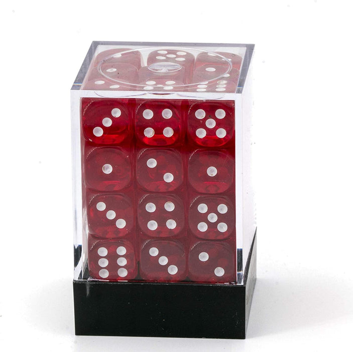 Chessex DND Dice Set-Chessex D&D Dice-12mm Translucent Red and White Plastic Polyhedral Dice Set-Dungeons and Dragons Dice Includes 36 Dice – D6, Various (CHX23804