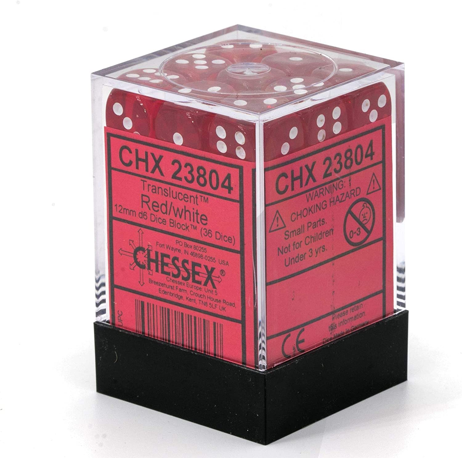 Chessex DND Dice Set-Chessex D&D Dice-12mm Translucent Red and White Plastic Polyhedral Dice Set-Dungeons and Dragons Dice Includes 36 Dice – D6, Various (CHX23804