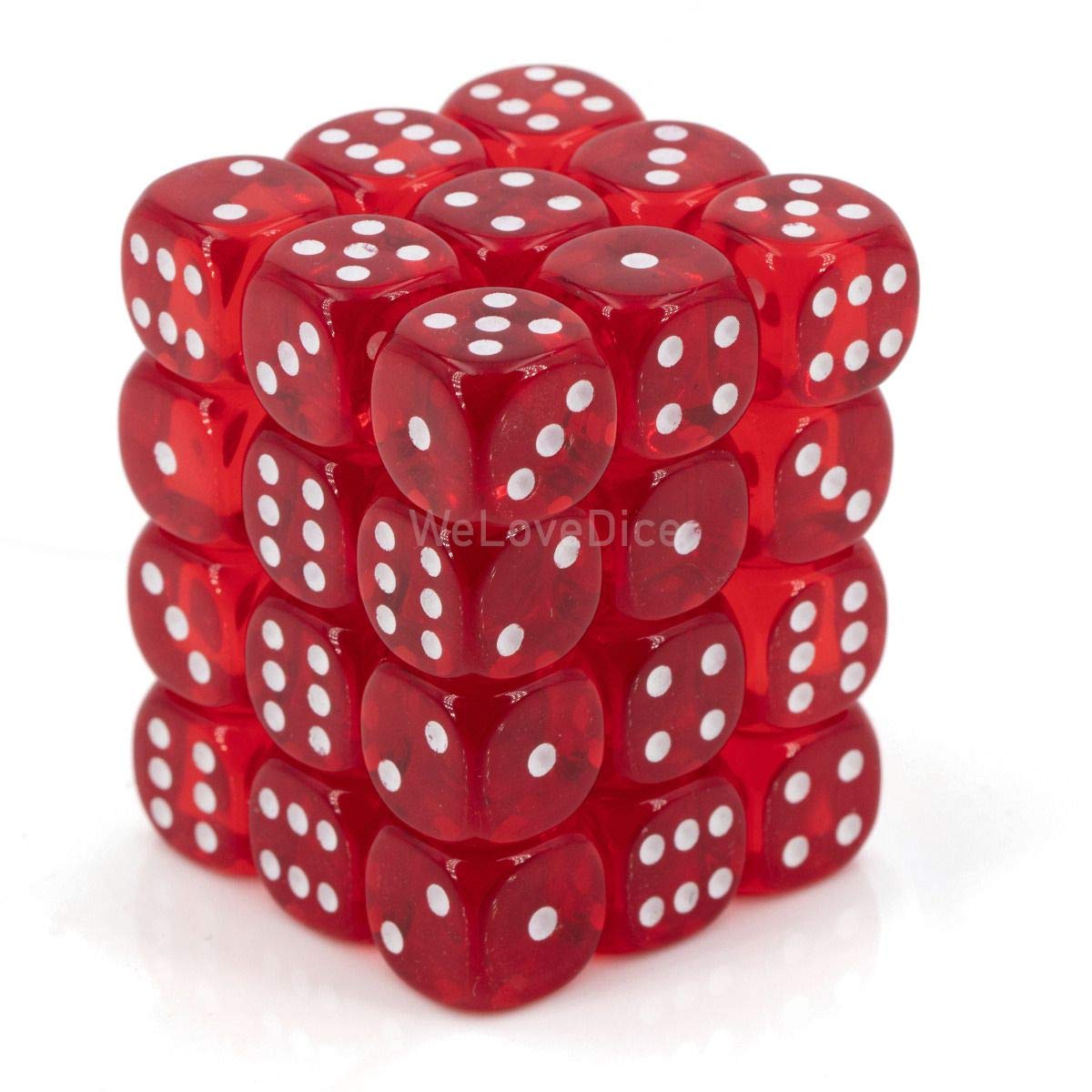 Chessex DND Dice Set-Chessex D&D Dice-12mm Translucent Red and White Plastic Polyhedral Dice Set-Dungeons and Dragons Dice Includes 36 Dice – D6, Various (CHX23804