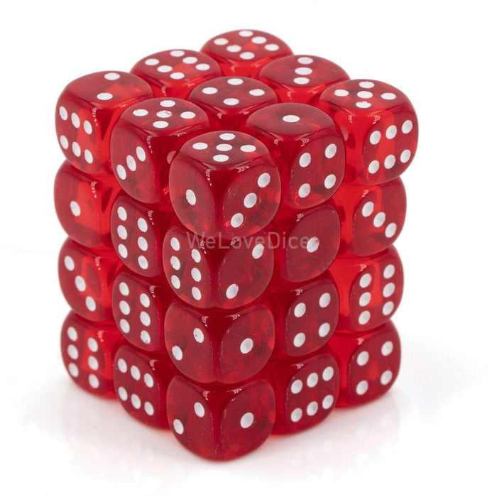 Chessex DND Dice Set-Chessex D&D Dice-12mm Translucent Red and White Plastic Polyhedral Dice Set-Dungeons and Dragons Dice Includes 36 Dice – D6, Various (CHX23804