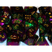 Chessex Dice: CHX26434 Juego de Dados Gemini: Green-Purple/Gold (7