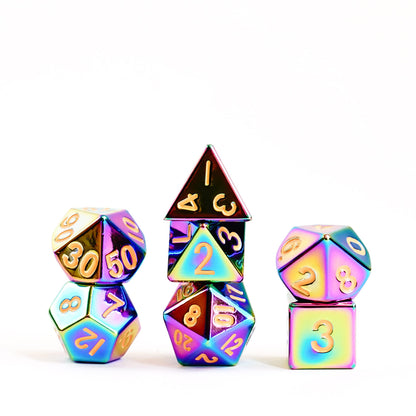7 Count 16mm Flame Torched Rainbow Dice