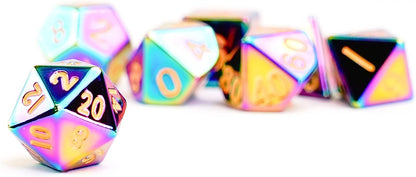 7 Count 16mm Flame Torched Rainbow Dice