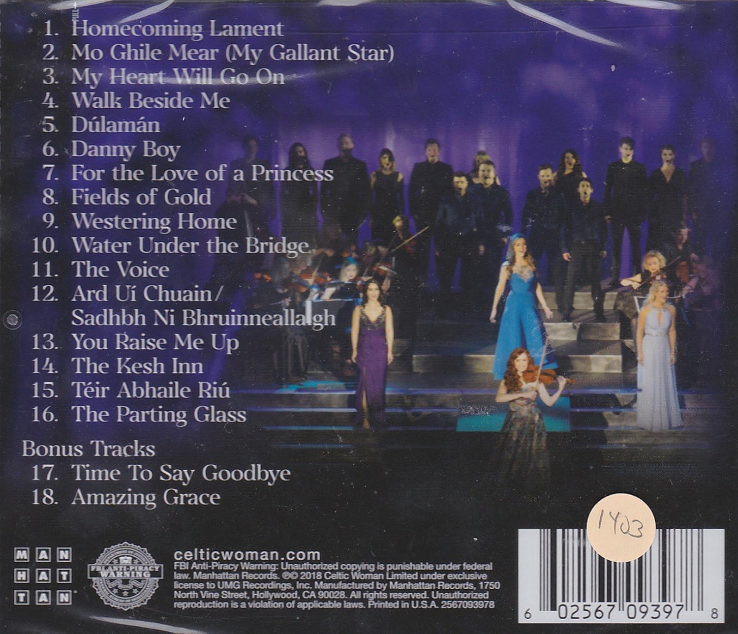 CELTIC WOMAN - Homecoming - Live From Ireland CD+2 BONUS Tracks 2017 TARGET EXCLUSIVE (1 CD