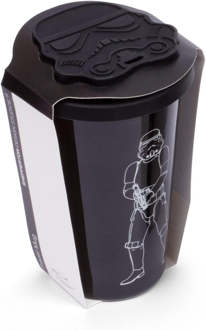 Shepperton Design STMTRPTMB Original Stormtrooper Ceramic Mug with Silicone Lid (Black