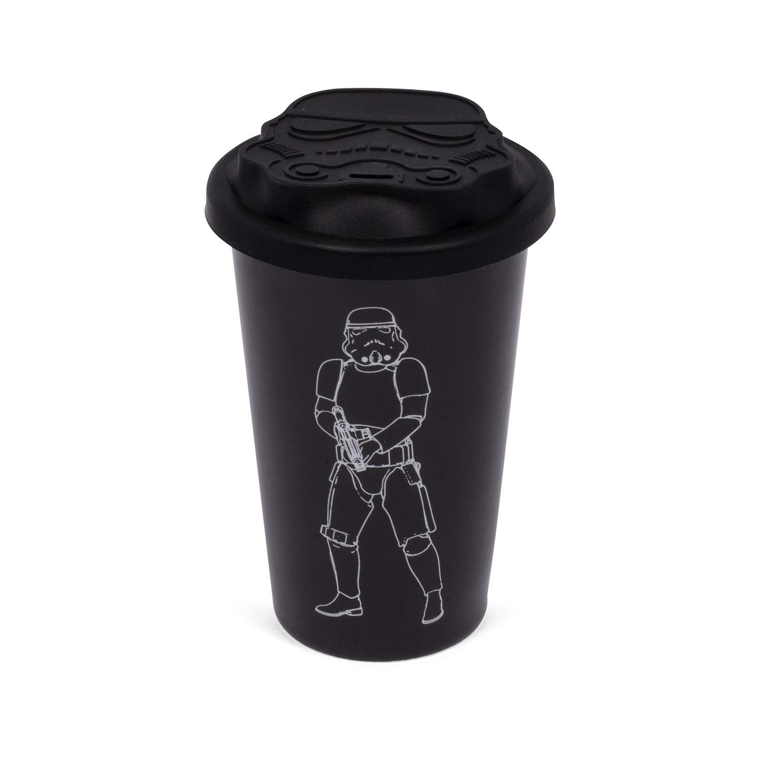 Shepperton Design STMTRPTMB Original Stormtrooper Ceramic Mug with Silicone Lid (Black