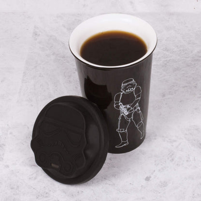 Shepperton Design STMTRPTMB Original Stormtrooper Ceramic Mug with Silicone Lid (Black