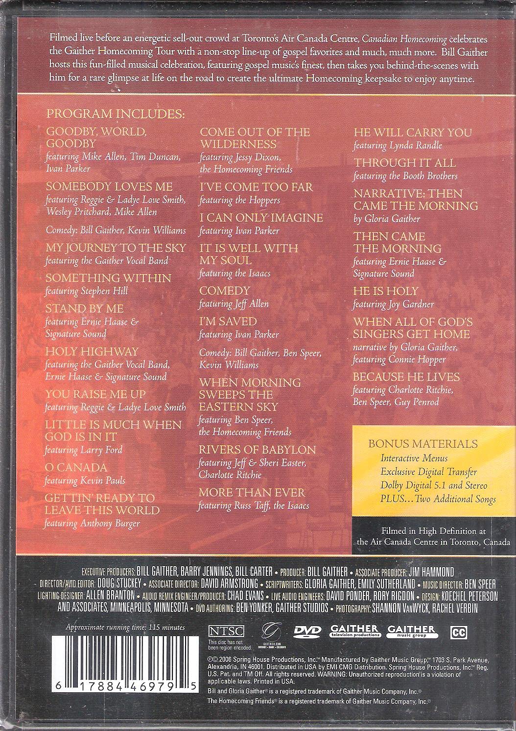 Bill & Gloria Gaither-Canadian Homecoming