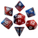 EPHIIONIY 7 Piece Mini Cube Set - Red Blue with White Numbers