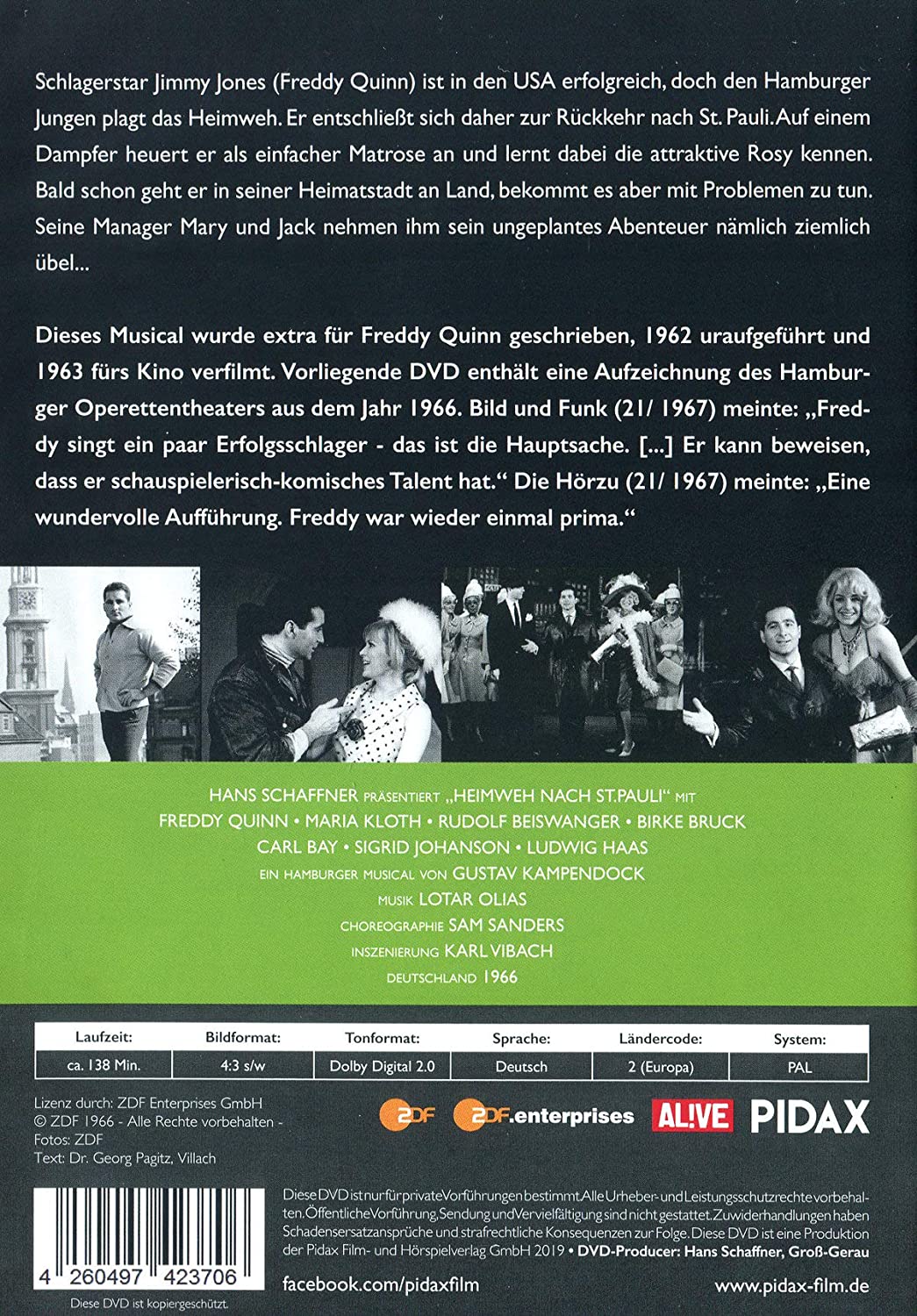 Heimweh nach St. Pauli / Kult-Musical mit Freddy Quinn (Pidax Theater-Klassiker