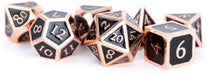FanRoll by Metallic Dice Games 16mm Metal Polyhedral DND Dice Set: Copper w/ Black Enamel, Role Playing Game Dice for Dungeons and Dragons Copper With Black