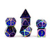 FanRoll by Metallic Dice Games 16mm Metal Polyhedral DND Dice Set: Rainbow w/ Blue Enamel, Role Playing Game Dice for Dungeons and Dragons Rainbow With Blue
