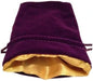 4"X6" PURPLE VELVET DICE BAG WITH GOLD SATIN LINING