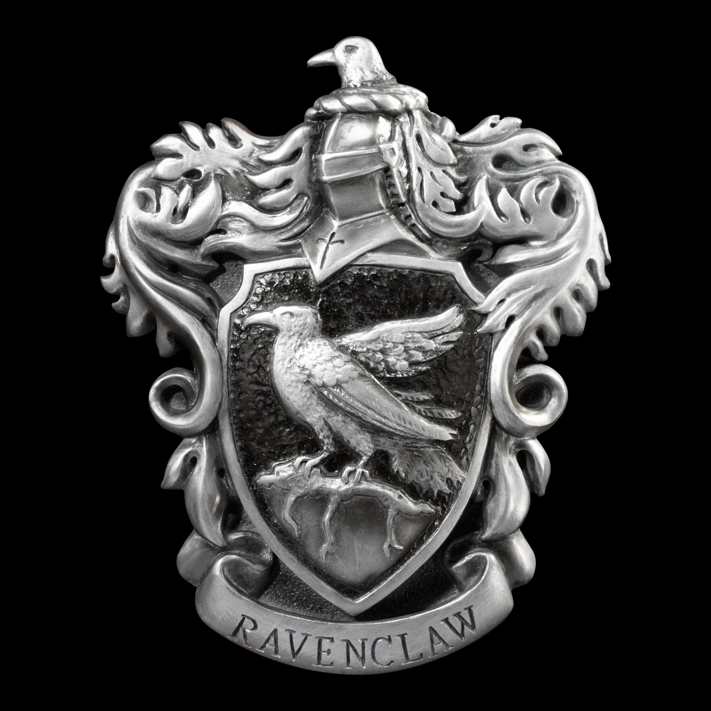The Noble Collection Harry Potter Ravenclaw Crest Wall Art - 11in (28cm) Elegant Silver Resin Wall Plaque - Officially Licensed Film Set Movie Props Gifts