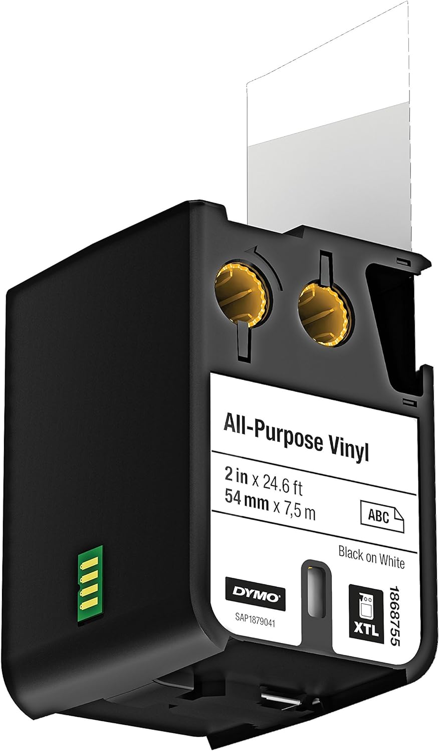 DYMO XTL All-Purpose Vinyl Labels | 54 mm x 7 m | Black on White black on white 54 mm x 7m