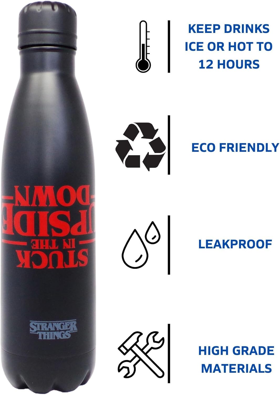 Pyramid Stranger Things - Stuck in the Upside Down Metal Drinks Bottle (MDB25388