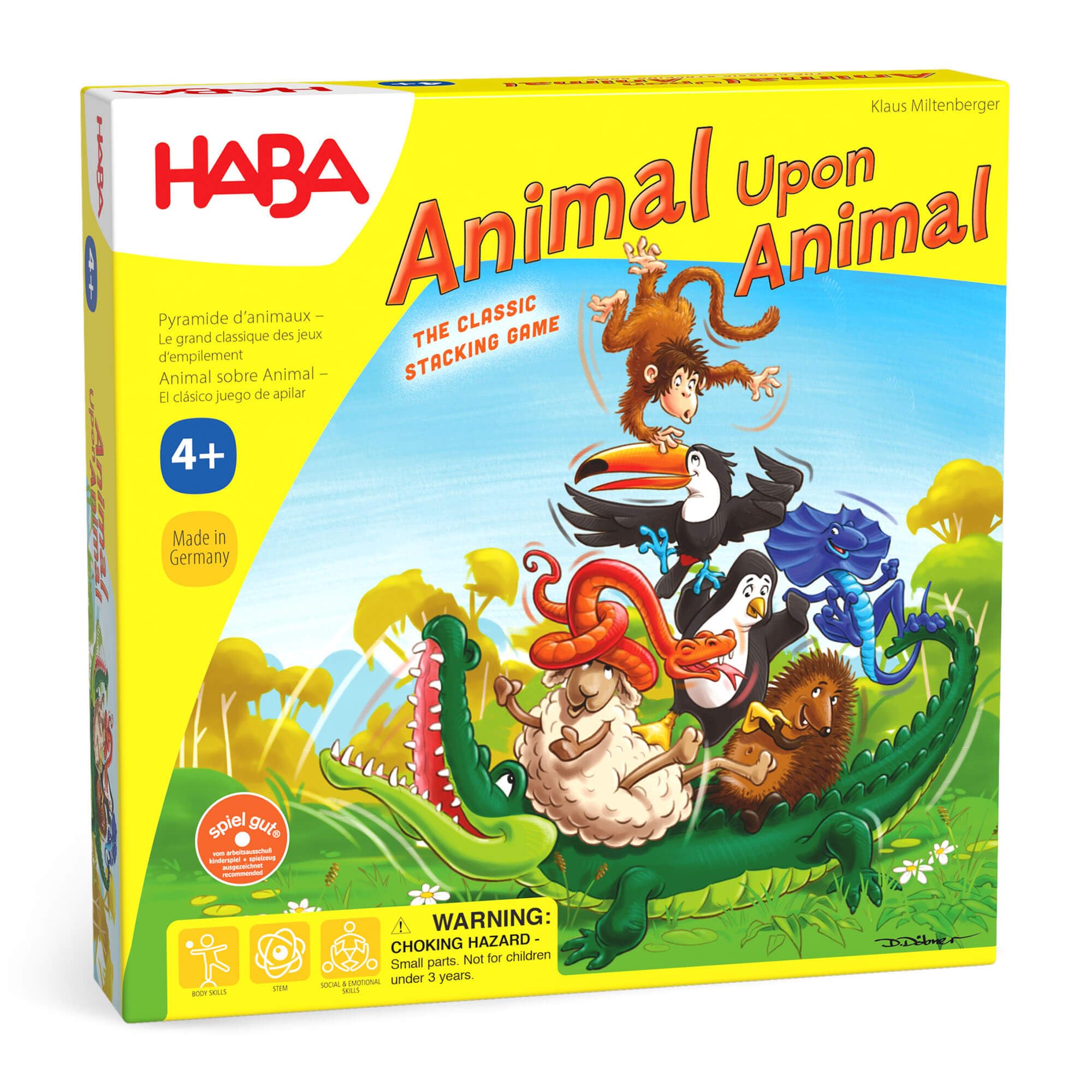 HABA 3678 Animal Upon Animal - Classic Wooden Stacking Game Fun for The Whole Family- English version (Made in Germany)