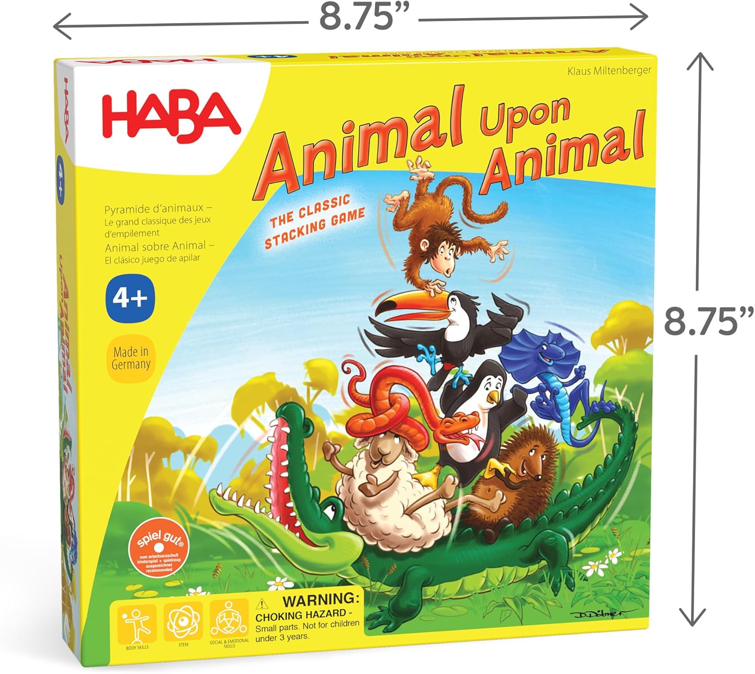 HABA 3678 Animal Upon Animal - Classic Wooden Stacking Game Fun for The Whole Family- English version (Made in Germany)