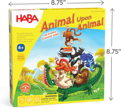 HABA 3678 Animal Upon Animal - Classic Wooden Stacking Game Fun for The Whole Family- English version (Made in Germany)