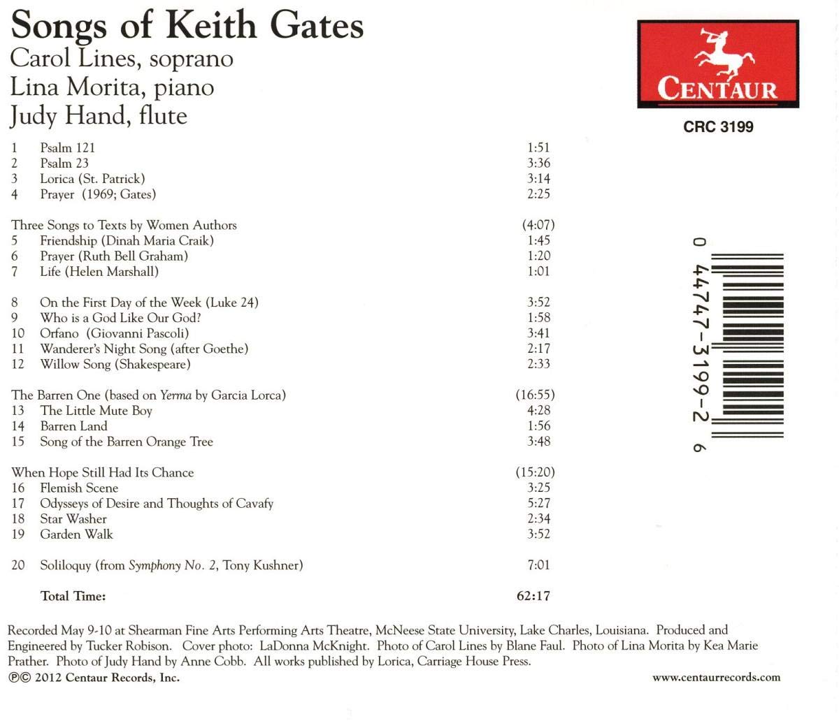 Carol/Morita/Hand Lines - Songs Of Keith Gates