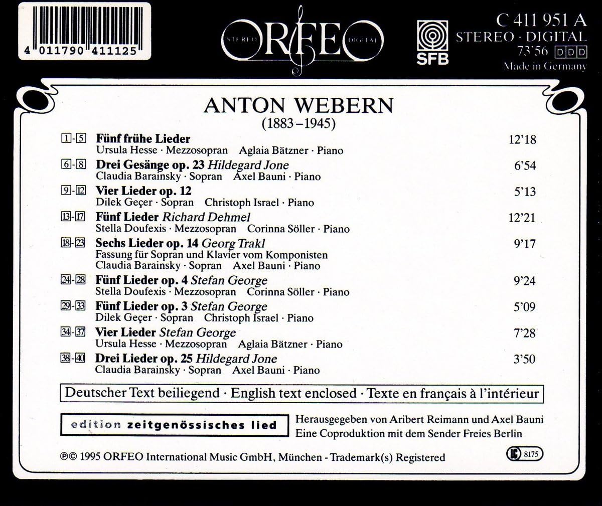 Lieder (Hese, Barainsky, Gecer, Doufexis, Bauni)