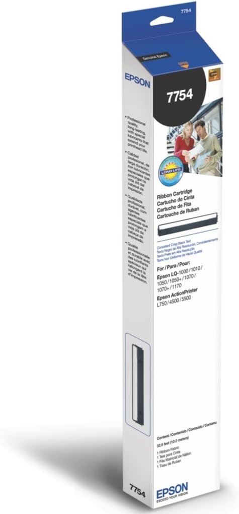 Epson C13S015022 - Cinta de nilón para LQ-1000/1050/1070/+/1170/1180/+, negro