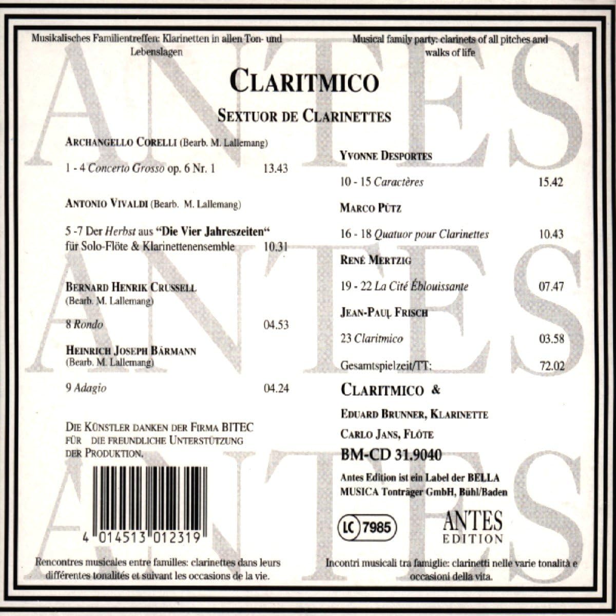 Claritmico Klarinettensexte