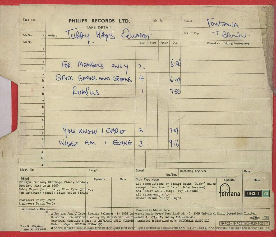 Grits. Beans & Greens: The Lost Fontana Studio Session 1969