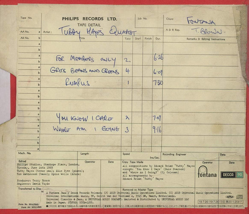 Grits. Beans & Greens: The Lost Fontana Studio Session 1969