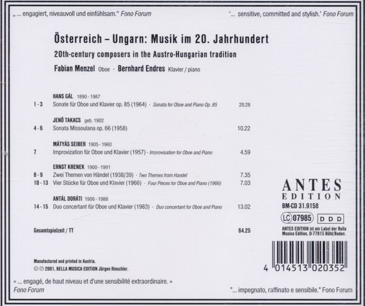 Jahrhundert: 20th C. Composers in Austro Hungarian Tradition