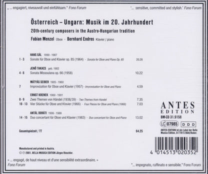 Jahrhundert: 20th C. Composers in Austro Hungarian Tradition