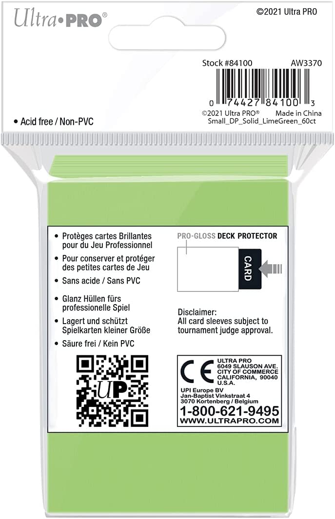 Ultra Pro Sleeves 60 d10 Card Game (Lime Green