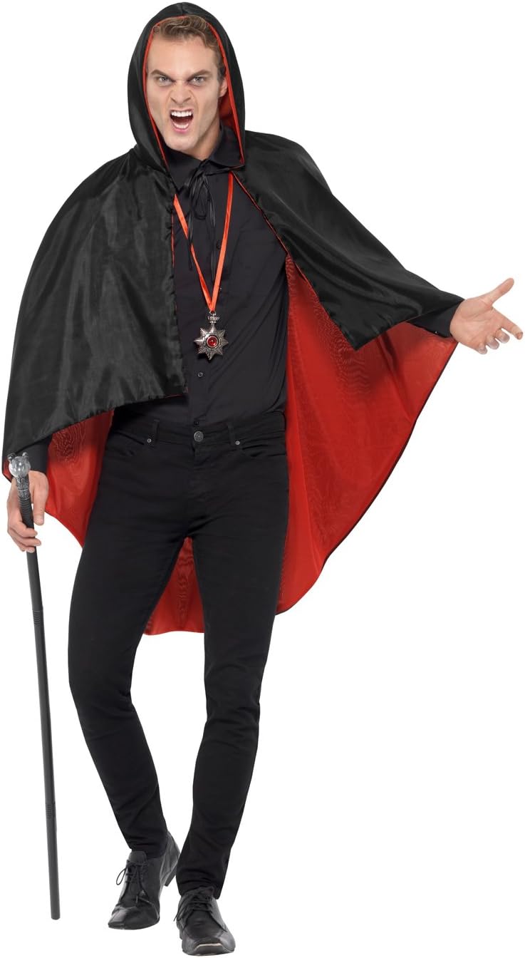 Smiffys Vampire Kit, with Reversible Cape, Black