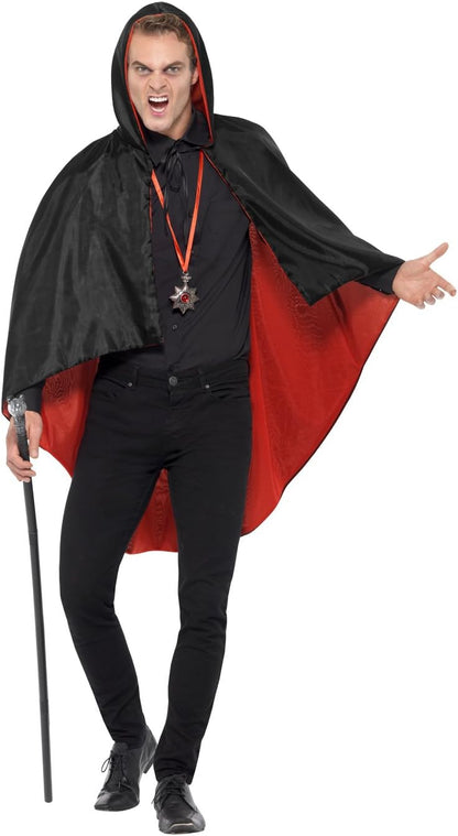 Smiffys Vampire Kit, with Reversible Cape, Black