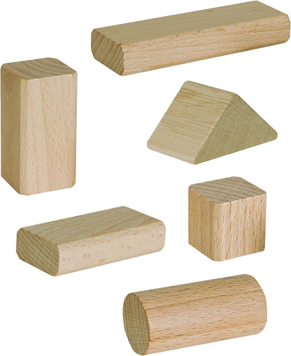 Eichhorn 100050141 50 naturfarbene Holzbausteine in Aufbewahrungsbox mit Sortierdeckel, FSC 1 zertifiziertes Buchenholz, Motorikspielzeug geeignet für Kinder ab 1 Jahr