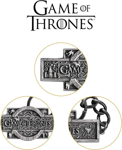 The Noble Collection Game of Thrones Logo Keychain - 2.6in (6.5cm) GOT Show's Title Logo - Game of Thrones Film Set Movie Merchandise - Gifts for Family, Friends & Game of Thrones Fans