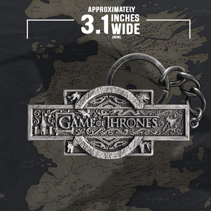 The Noble Collection Game of Thrones Logo Keychain - 2.6in (6.5cm) GOT Show's Title Logo - Game of Thrones Film Set Movie Merchandise - Gifts for Family, Friends & Game of Thrones Fans