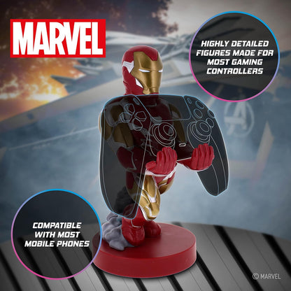Cable Guys - Marvel Infinity Saga Iron Man Gaming Accessories Holder & Phone Holder for Most Controller (Xbox, Play Station, Nintendo Switch) & Phone Ironman Endgame