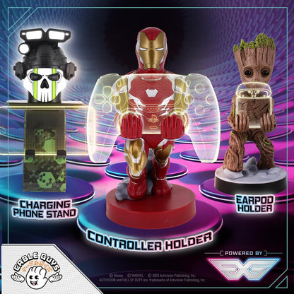Cable Guys - Marvel Infinity Saga Iron Man Gaming Accessories Holder & Phone Holder for Most Controller (Xbox, Play Station, Nintendo Switch) & Phone Ironman Endgame