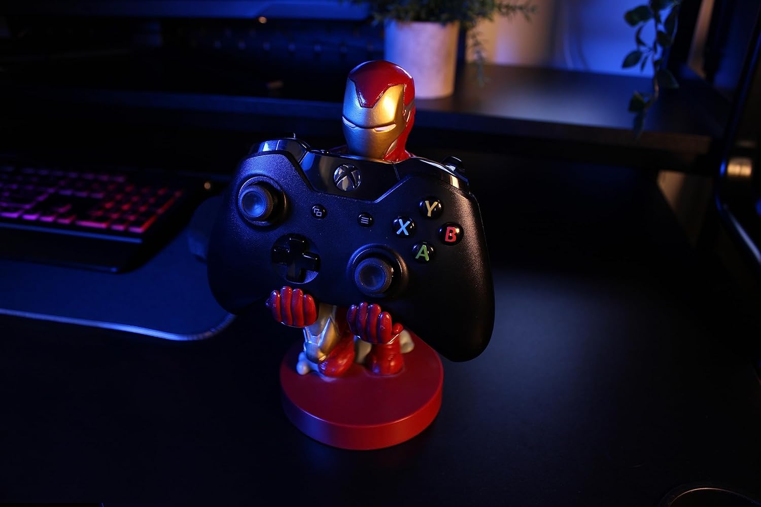 Cable Guys - Marvel Infinity Saga Iron Man Gaming Accessories Holder & Phone Holder for Most Controller (Xbox, Play Station, Nintendo Switch) & Phone Ironman Endgame