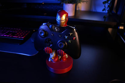 Cable Guys - Marvel Infinity Saga Iron Man Gaming Accessories Holder & Phone Holder for Most Controller (Xbox, Play Station, Nintendo Switch) & Phone Ironman Endgame